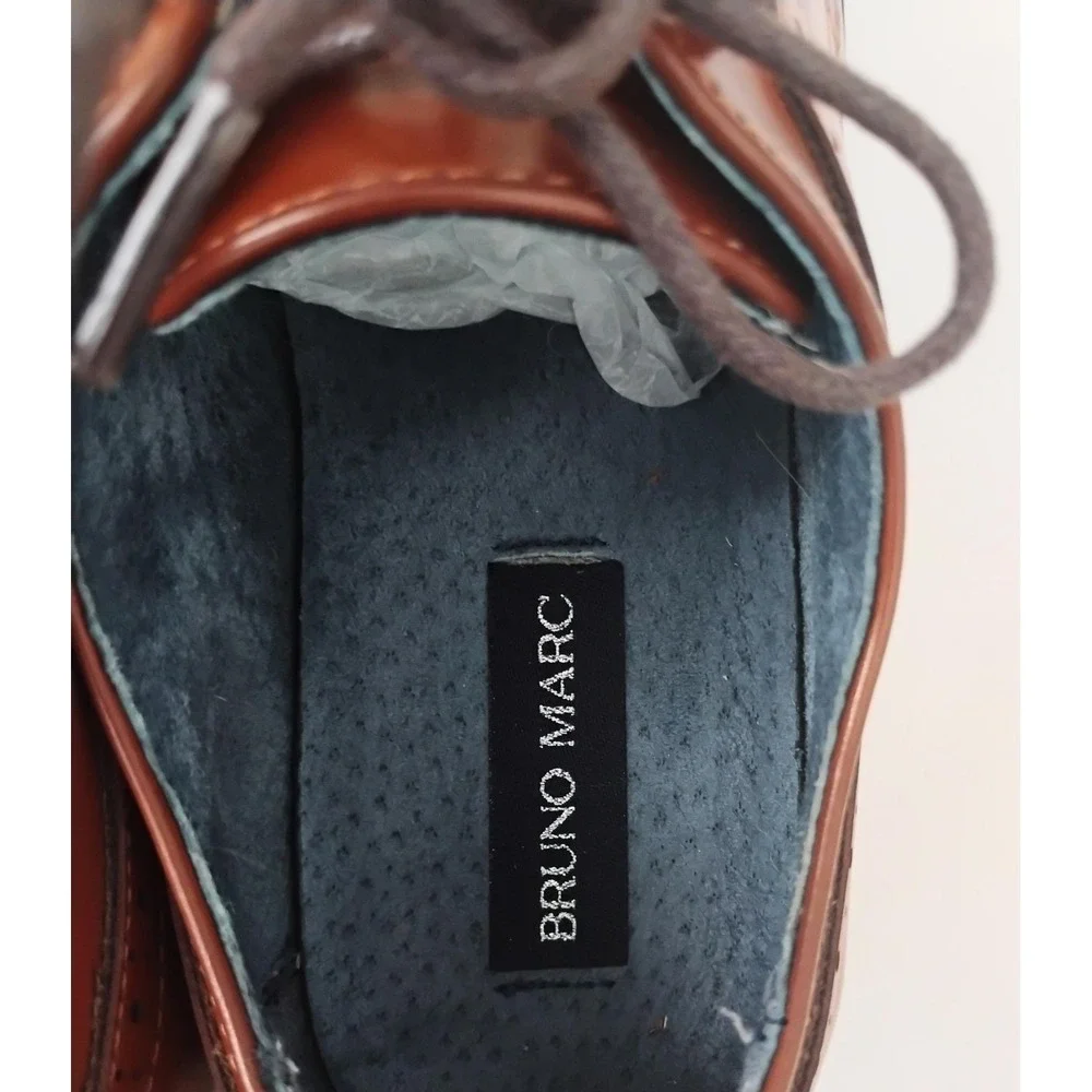 Bruno Marc Oxford Shoes Boys Size 5Y Brown Prince_K1 Cap Toe Brogue Dress Shoes